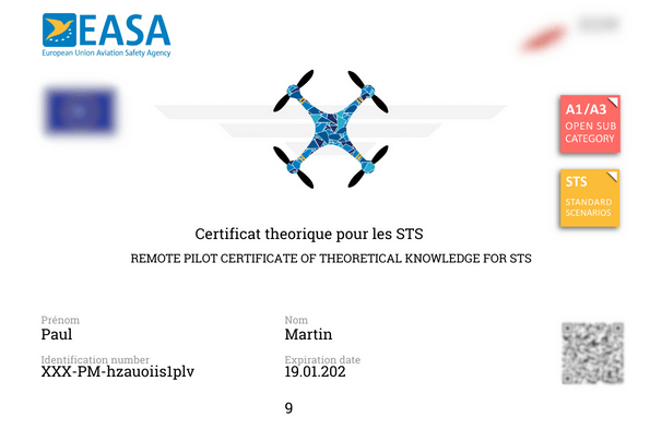 Certificat drone CATS