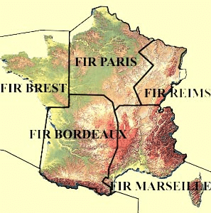 Carte des régions FIR France
