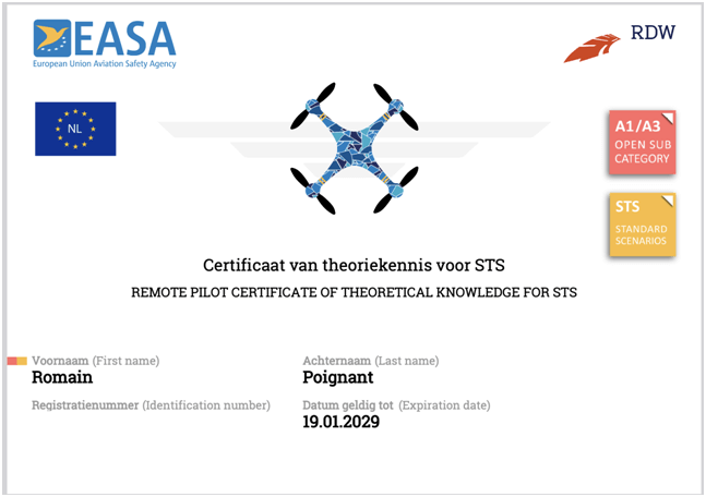 Certificat CATS drone