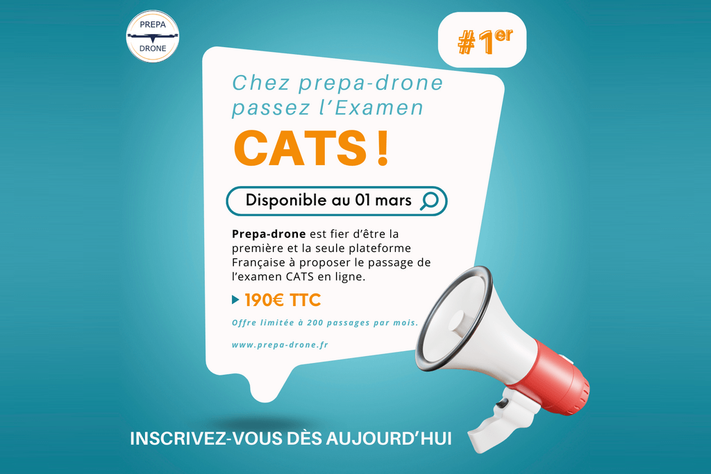 Examen CATS disponible en France sur prepa-drone.fr