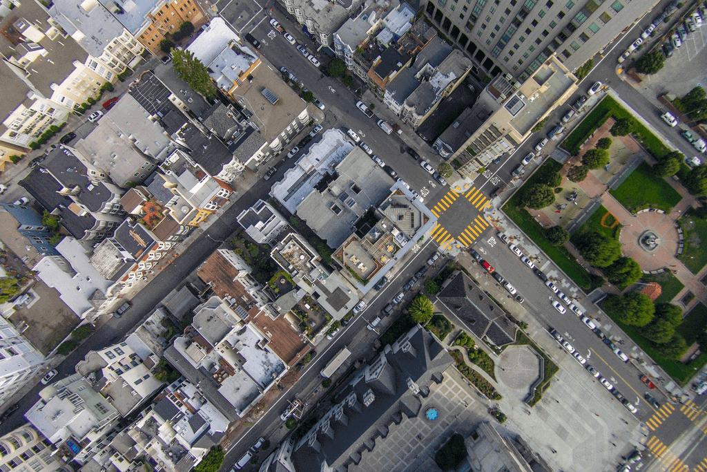 Ville vue depuis un drone